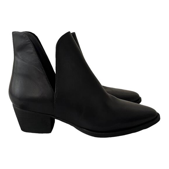 Free People Charm Double V Ankle Black Leather Boots Size 38 EU - Picture 2 of 12